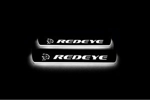 Illuminated LED Door Sill Tread Plates Dodge Charger 2011-2023 With SRT REDEYE Logo Dodge Led Door Sills opdesign