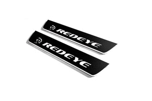 Illuminated LED Door Sill Tread Plates Dodge Charger 2011-2023 With SRT REDEYE Logo Dodge Led Door Sills opdesign