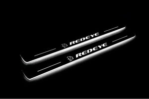 Illuminated LED Door Sill Tread Plates Dodge Charger 2011-2023 With SRT REDEYE Logo Dodge Led Door Sills opdesign