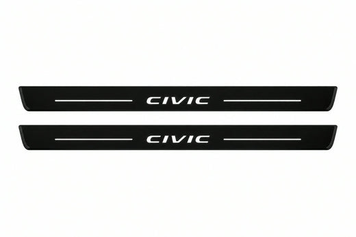 Honda Civic Coupe 2015–2020 — Matte PRO LED Door Sills — Civic Logo