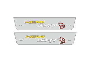 Illuminated LED Door Sill Tread Plates Dodge Charger 2011-2023 With SRT HEMI HELLCAT Logo Dodge Led Door Sills opdesign