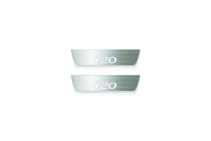 Hyundai i20 II 2014-2020 LED Door Sills Illuminated Scuff i20 Logo Stainless Steel Entry Guards Door Sills Decoin