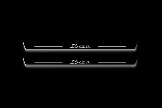 SEAT Ibiza KJ1 2017–Present — Stainless Steel LED Door Sills — Ibiza Logo