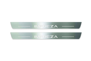 Impreza VI 2022+ LED Door Sills Illuminated Scuff Impreza Logo Stainless Steel Entry Guards