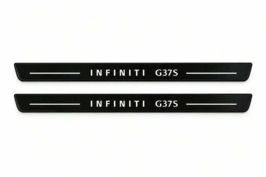 Infiniti G Coupe V36 2008–2015 — Matte PRO LED Door Sills — Infiniti G37S Logo