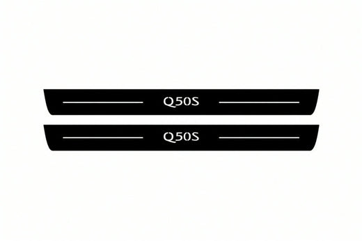 Infiniti Q50 Sedan V37 2013–2024 — Matte PRO LED Door Sills — Q50S Logo