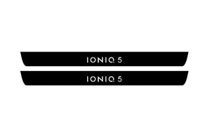 Hyundai Ioniq 5 2021+ Illuminated Matte Sill Plates with logo Ioniq 5 Hyundai Led Door Sills PRO opdesign