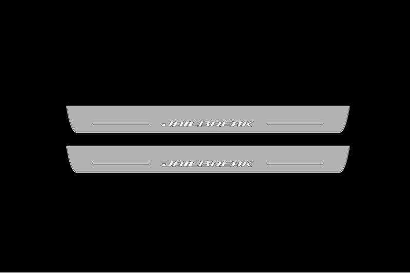 Dodge Charger 2011-2023 LED Door Sills Illuminated Scuff JAILBREAK Logo (Type 6) Stainless Steel Entry Guards Door Sills Deco