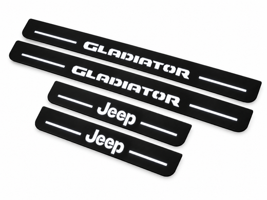 Jeep Gladiator JT 2019–Present — Matte PRO LED Door Sills — Jeep Gladiator Logo