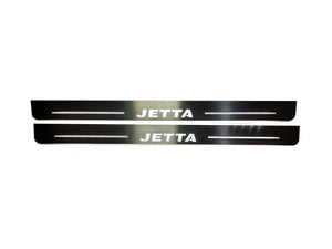 Illuminated LED Door Sill Tread Plates Volkswagen Jetta VI 2010-2018 With Jetta Logo (type 1) Volkswagen Led Door Sills opdesign