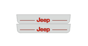 Jeep Gladiator JT 2019+ LED Door Sills Illuminated Scuff Jeep Gladiator Logo (type 4) Stainless Steel Entry Guards Door Sills