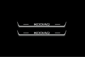 Skoda Kodiaq II NS7 2023+ Stainless Steel LED Door Sills – Kodiaq Logo