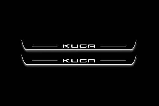 Ford Kuga III CX482 2020–Present — Stainless Steel LED Door Sills — Kuga Logo