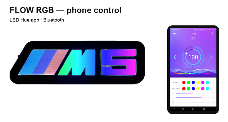BMW M5 Type 1 FLOW RGB lighting controlled using LED Hue via Bluetooth