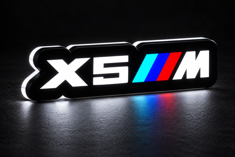 BMW X5 ///M (type 1) LED grille badge with lighting at night