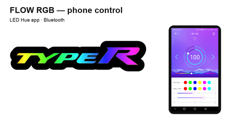 Honda TypeR (Var. 2) FLOW RGB lighting controlled using LED Hue via Bluetooth