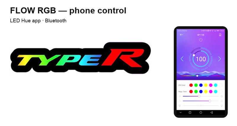 Honda TypeR (Var. 1) FLOW RGB lighting controlled using LED Hue via Bluetooth