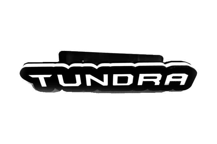 Toyota Tundra LED Grille Badge — White lighting on white background