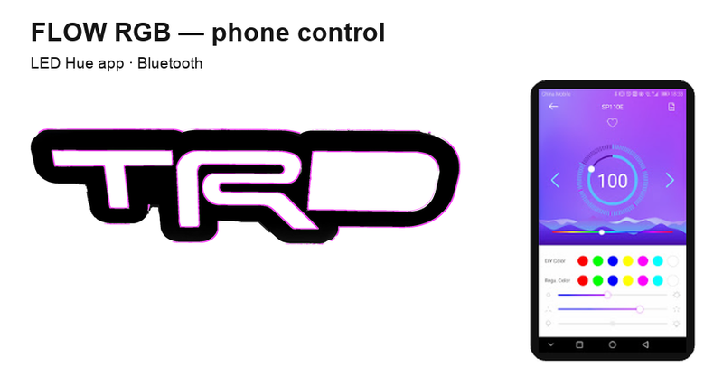 Toyota TRD LED Grille Badge — FLOW RGB controlled using LED Hue via Bluetooth