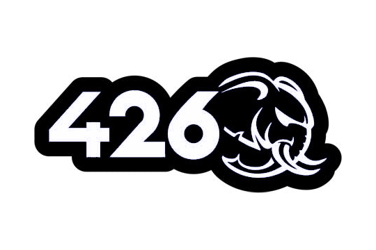 Chrysler 426 Hellephant LED Grille Badge — White lighting on white background