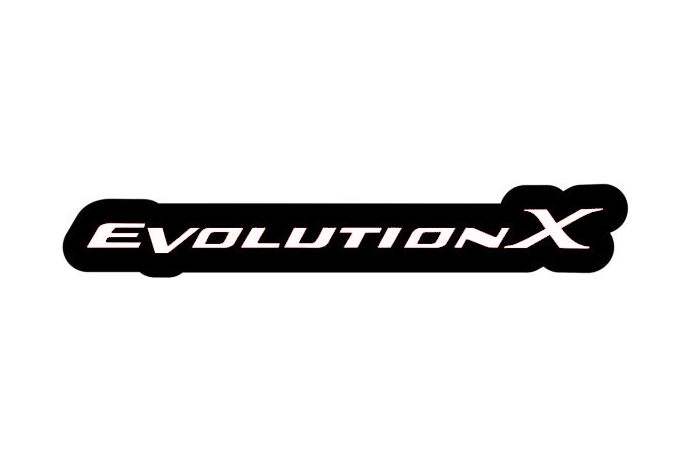 Mitsubishi Evolution X LED Grille Badge — White lighting on white background