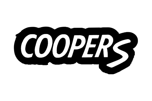 Mini Cooper S Type 2 LED grille badge — White lighting on white background