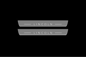 Illuminated LED Door Sill Tread Plates Lincoln Nautilus I 2019-2023 With Lincoln Logo Lincoln Led Door Sills opdesign
