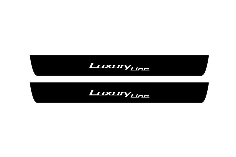 illuminated door sill protectors BMW 3 G20 2019+ stainless steel with Luxury Line logo