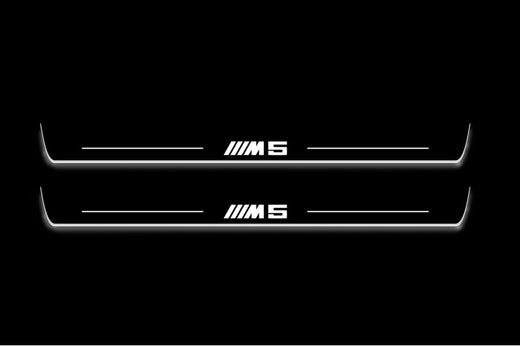 BMW 5 Series Sedan E34 1987–1995 — Stainless Steel LED Door Sills — M5 Logo