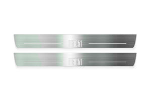 Ford Mustang VI 2015-2023 LED Door Sills Illuminated Scuff MACH 1 Logo Stainless Steel Entry Guards