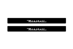 Maserati Quattroporte VI 2013-2023 Illuminated Matte Sill Plates with logo Maserati Maserati Led Door Sills PRO opdesign