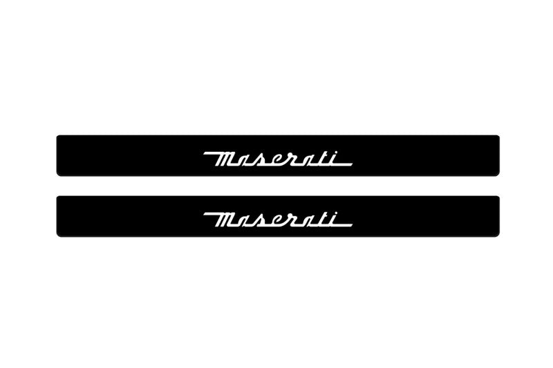Maserati Ghibli III 2013-2023 Illuminated Matte Sill Plates with logo Maserati Maserati Led Door Sills PRO opdesign