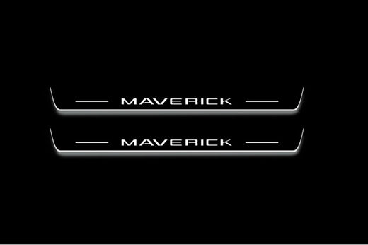 Ford Maverick P758 2022–Present — Stainless Steel LED Door Sills — Maverick Logo