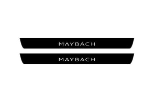 Mercedes S-Class W222 2013-2020 Illuminated Matte Sill Plates with logo Maybach Mercedes Led Door Sills PRO opdesign