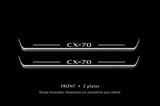 Mazda CX-70 MY 2025–Present — Stainless Steel LED Door Sills — CX-70 Logo