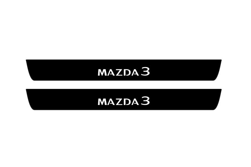 Mazda 3 IV 2019+ Illuminated Matte Sill Plates with logo Mazda3 Mazda Led Door Sills PRO opdesign