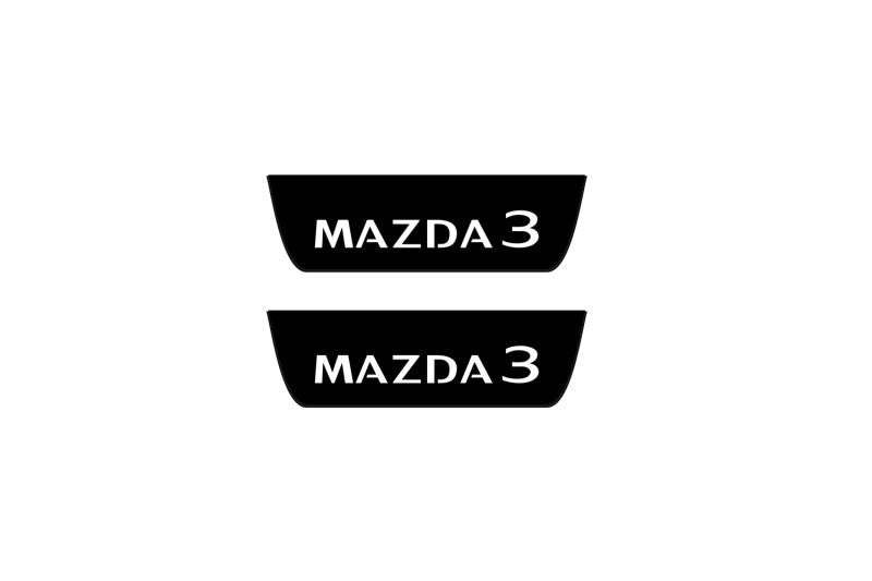 Mazda 3 IV 2019+ Illuminated Matte Sill Plates with logo Mazda3 Mazda Led Door Sills PRO opdesign