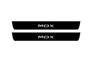 Acura MDX IV 2021+ Illuminated Matte Sill Plates with logo MDX Acura Led Door Sills PRO opdesign