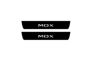 Acura MDX IV 2021+ Illuminated Matte Sill Plates with logo MDX Acura Led Door Sills PRO opdesign