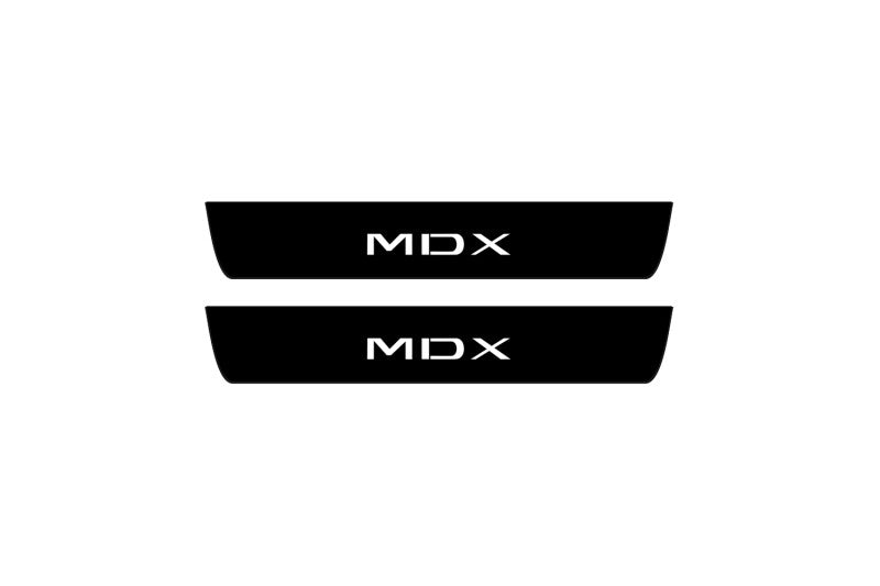 Acura MDX IV 2021+ Illuminated Matte Sill Plates with logo MDX Acura Led Door Sills PRO opdesign