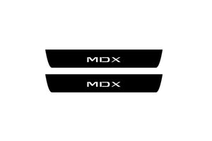 Acura MDX III 2013-2021 Illuminated Matte Sill Plates with logo MDX Acura Led Door Sills PRO opdesign