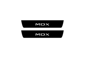 Acura MDX III 2013-2021 Illuminated Matte Sill Plates with logo MDX Acura Led Door Sills PRO opdesign