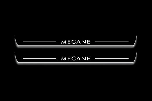 Renault Mégane Estate K84 2003–2009 — Stainless Steel LED Door Sills — Megane Logo