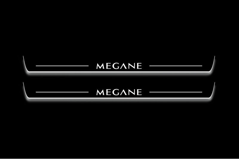Renault Megane II 2002+ Stainless Steel LED Door Sills – Megane Logo