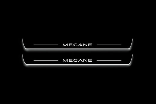 Renault Mégane Estate KFB 2016–2024 — Stainless Steel LED Door Sills — Megane Logo