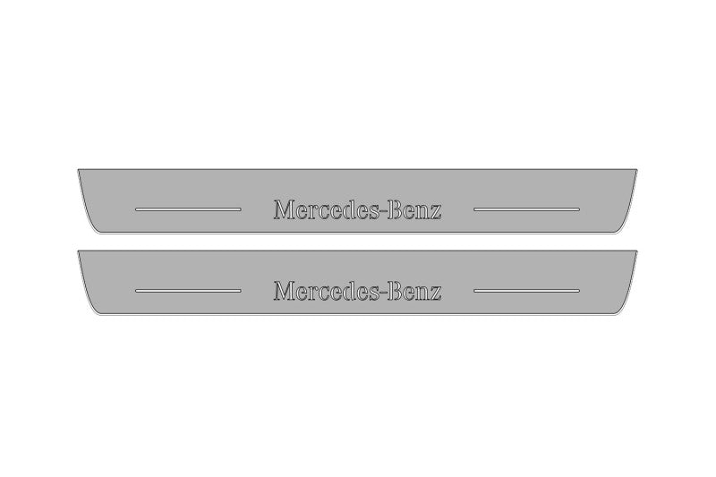 Illuminated LED Door Sill Tread Plates Mercedes G-Class W464 2018+ With Mercedes-Benz Logo Mercedes Led Door Sills opdesign
