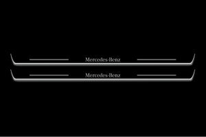 Mercedes C Coupe W204 Stainless LED Door Sills – Mercedes-Benz Logo