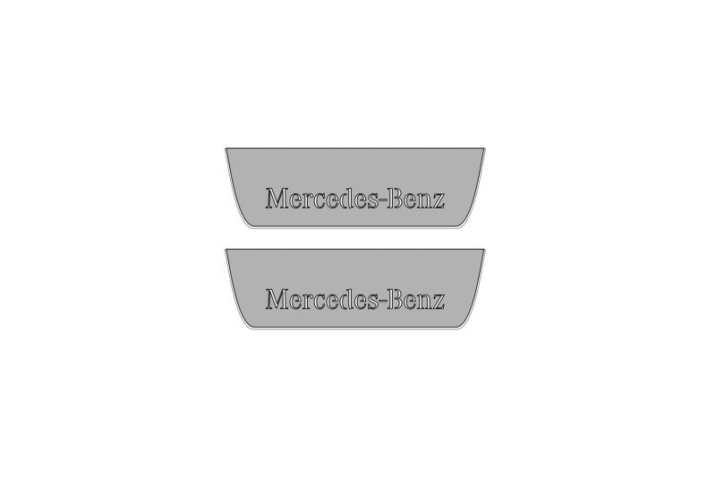 Illuminated LED Door Sill Tread Plates Mercedes G-Class W464 2018+ With Mercedes-Benz Logo Mercedes Led Door Sills opdesign