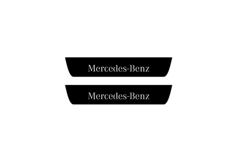 Mercedes S-Class W222 2013-2020 Illuminated Matte Sill Plates with logo Mercedes-Benz Mercedes Led Door Sills PRO opdesign