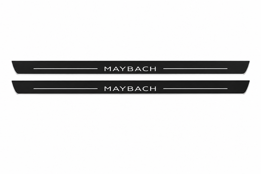 Mercedes-Benz S-Class C217 2014–2020 — Matte PRO LED Door Sills — Maybach Logo